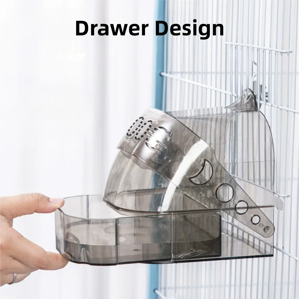 Parrot Bath Box Grey Bird Cage Accessory Bathroom Bird Bathtub for Small Birds image 6