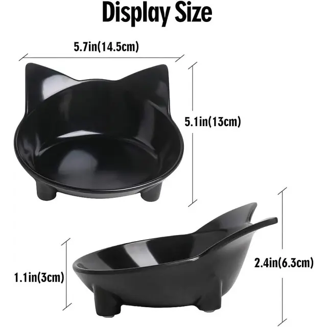 2pcs Cat Bowls Non Slip Cat Food Bowls