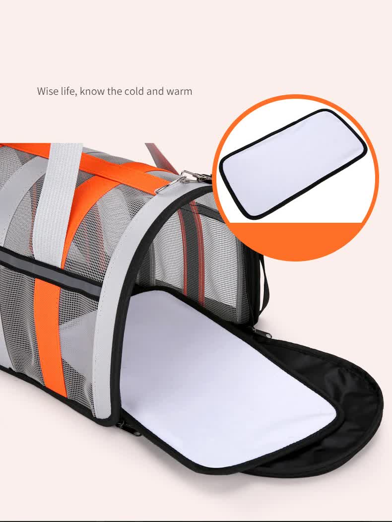 Size L Black And Blue Foldable Pet Carrier Bag - Lightweight image 6