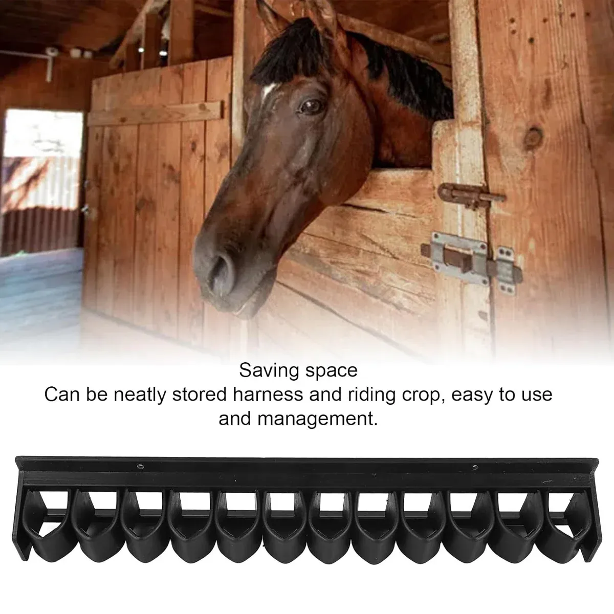 Long Whip Tool Storage Rack Horse Gear and Whip Rack Wall Mount Organizer image 9