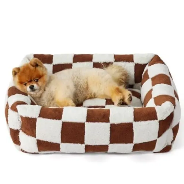 Adorable Square Furry Pet Bed 91x68x20CM with Removable Cover & 5…, 91 × 68 × 20CM