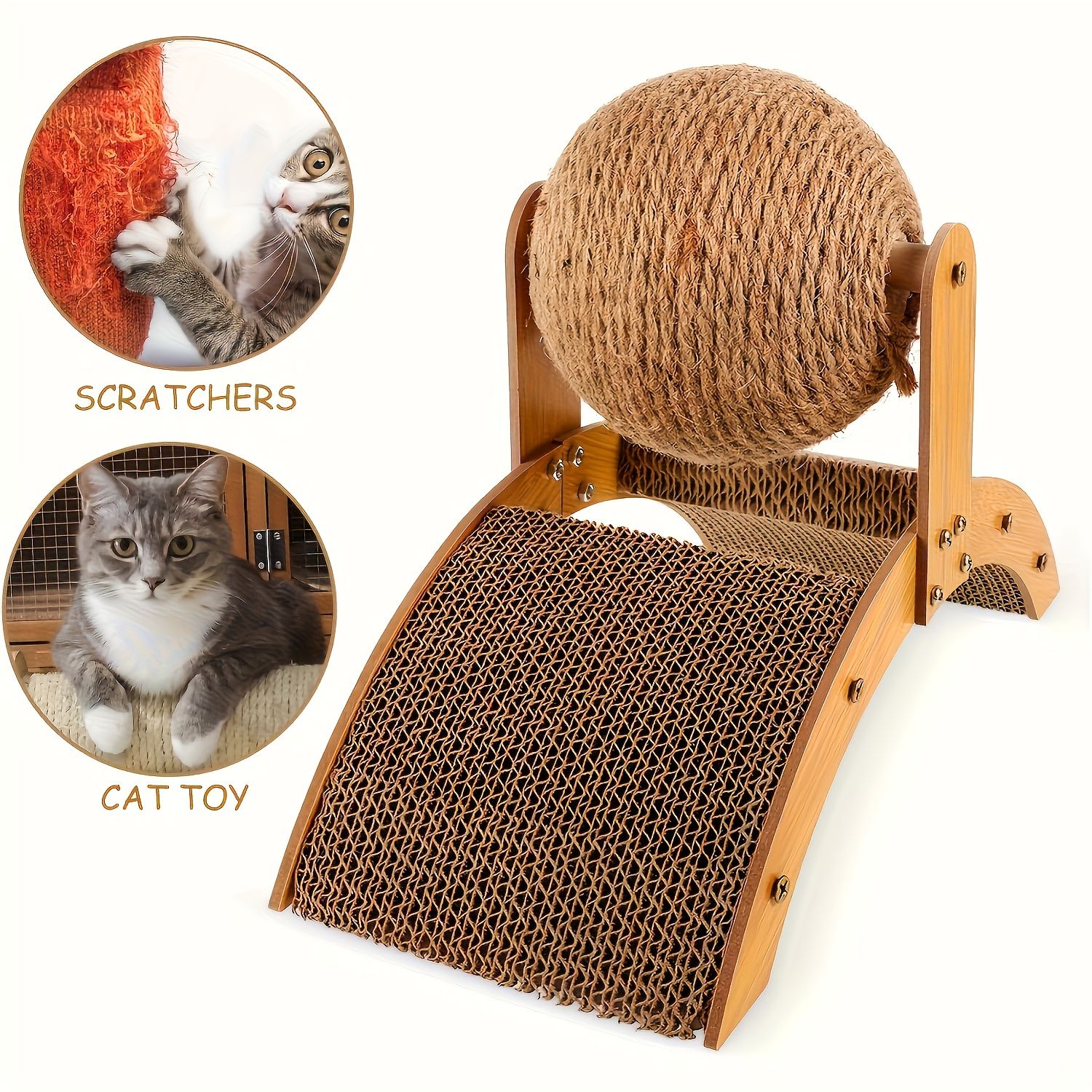Ball cat scratching post