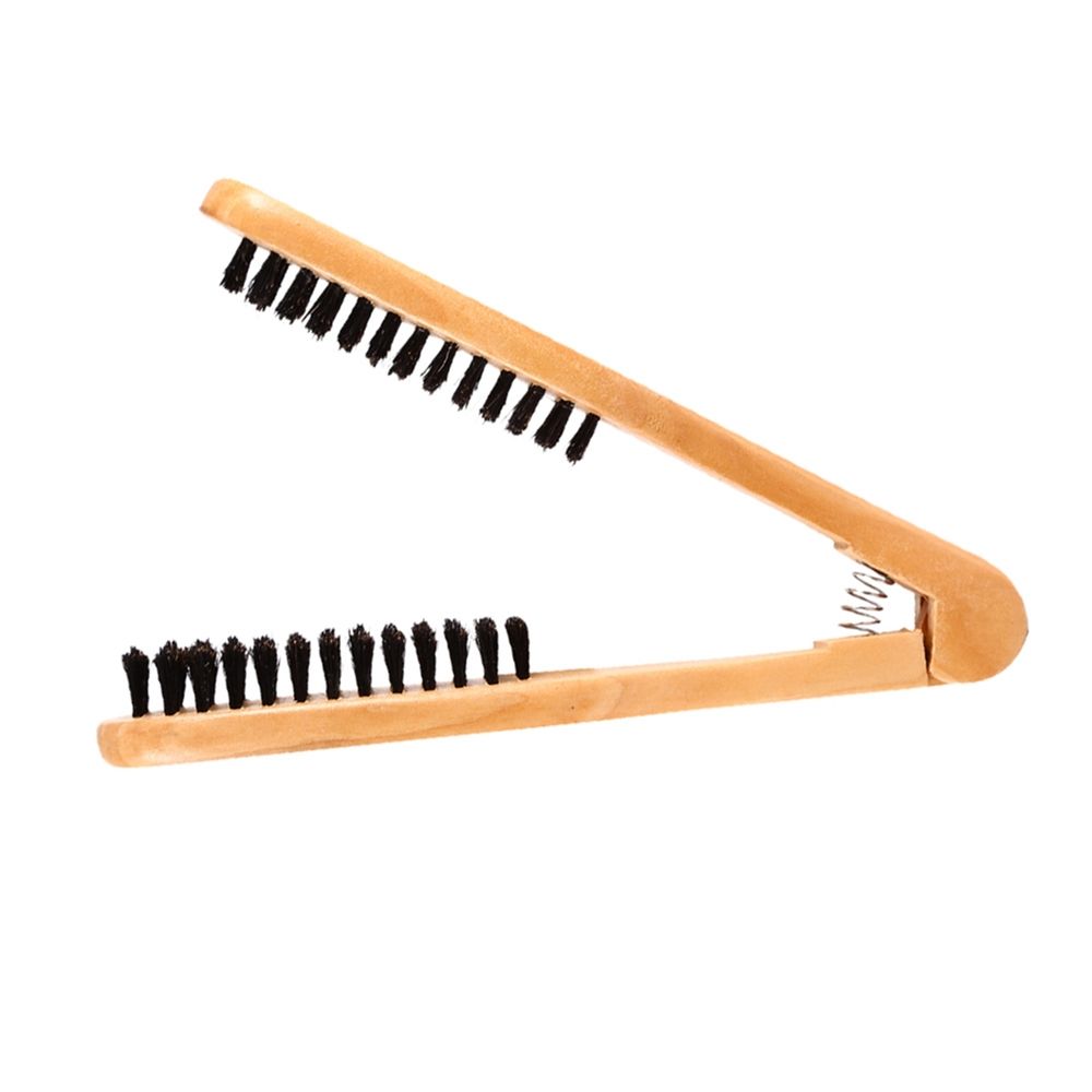 Professional Hairdressing Comb Double Brushes Wooden Anti static Hair Straightener Tool image 3