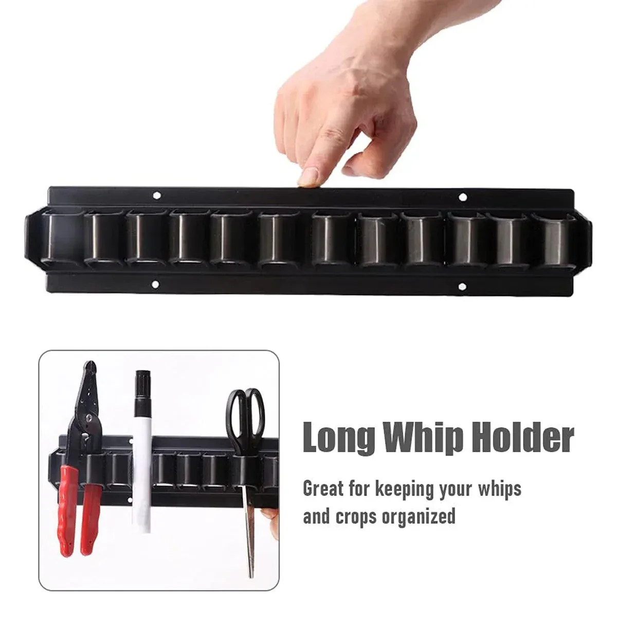 Long Whip Tool Storage Rack Horse Gear and Whip Rack Wall Mount Organizer image 13
