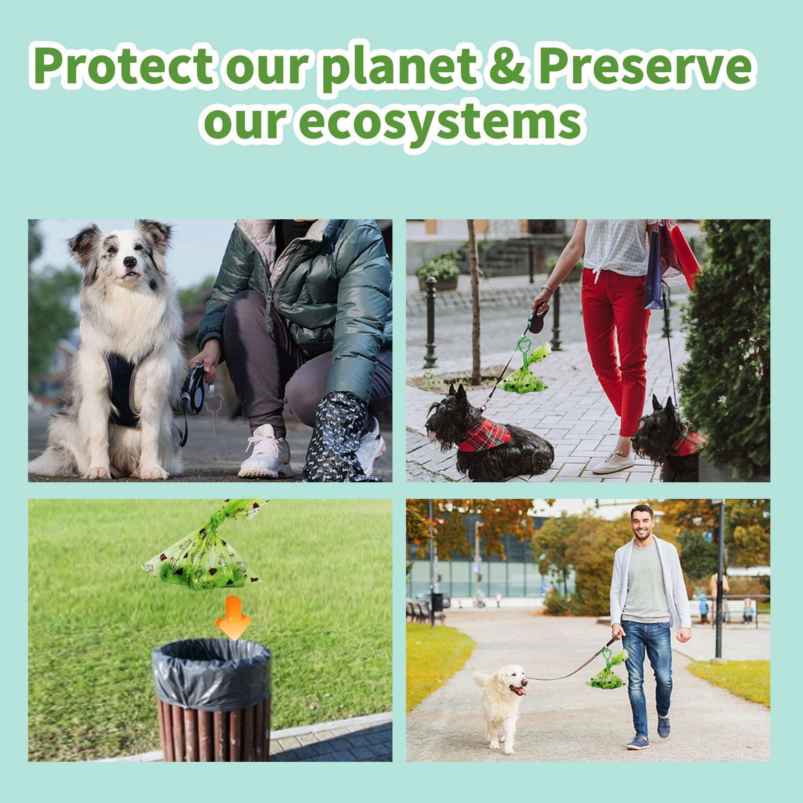 Degradable Dog Poop Bags with Dispenser - 16 rolls Pet Waste Bags image 4