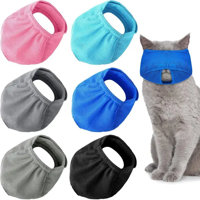 6 Piece Nylon Cat Muzzle Set, L