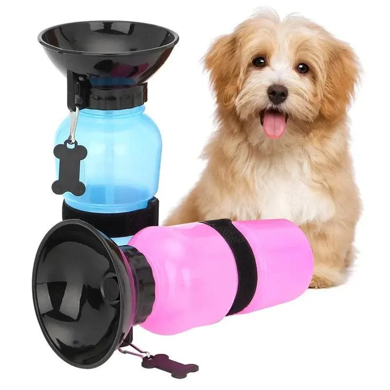 500Ml Dog Cat Water Drinking Bottle Detachable Travel Cup Portable Pet Feeder - Blue image 5