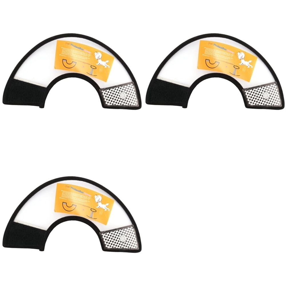 3X Elizabethan Dog Cat Pet Wound Healing Cone E- Collar White with Black