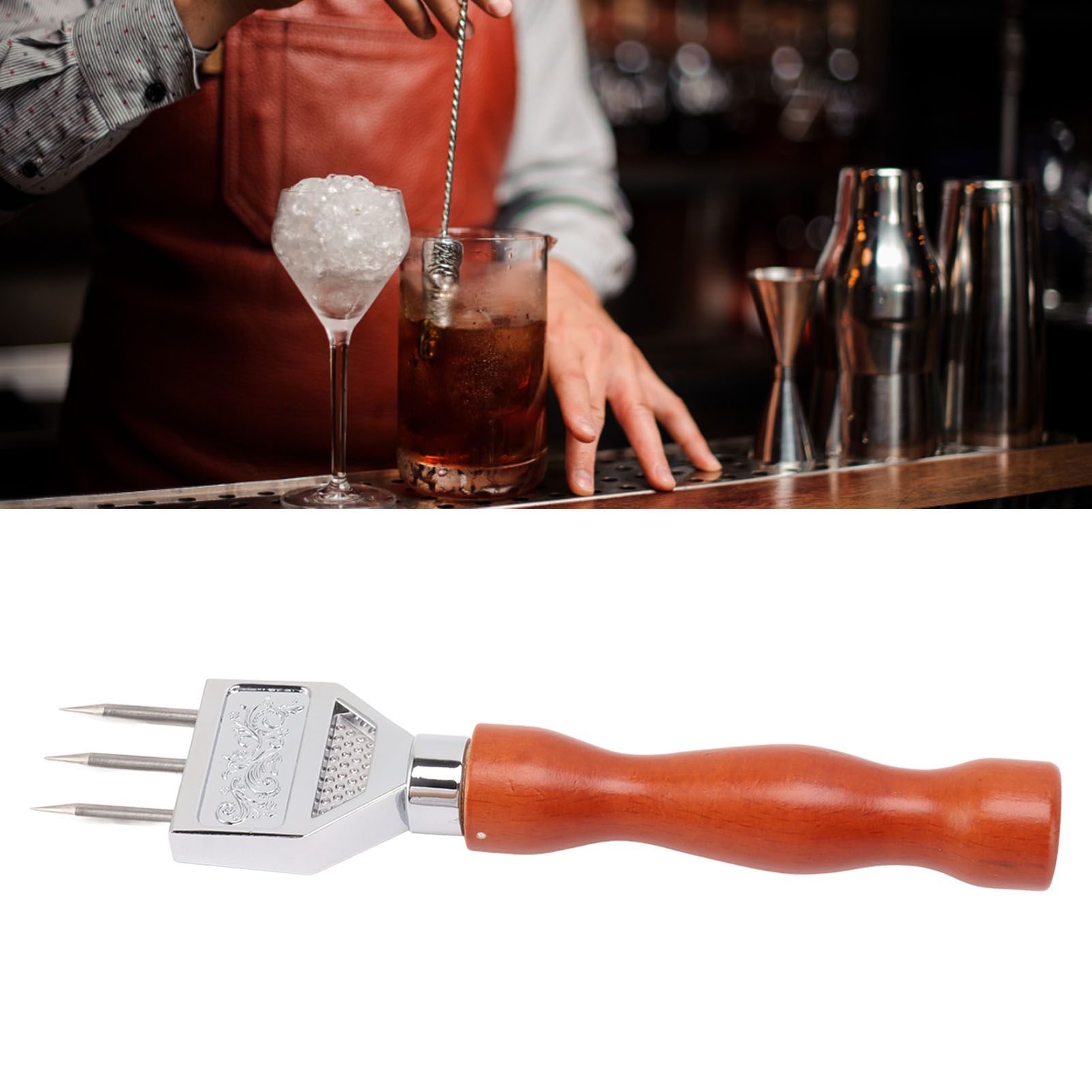 Ice Chipper 304 Stainless Steel Ice Crusher with Wooden Handle for Breaking Ice… image 11