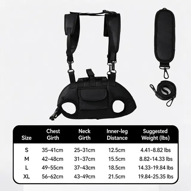 Portable Pet Horizontal Shoulder Handbag Leo Black Upgraded Version M Size for…