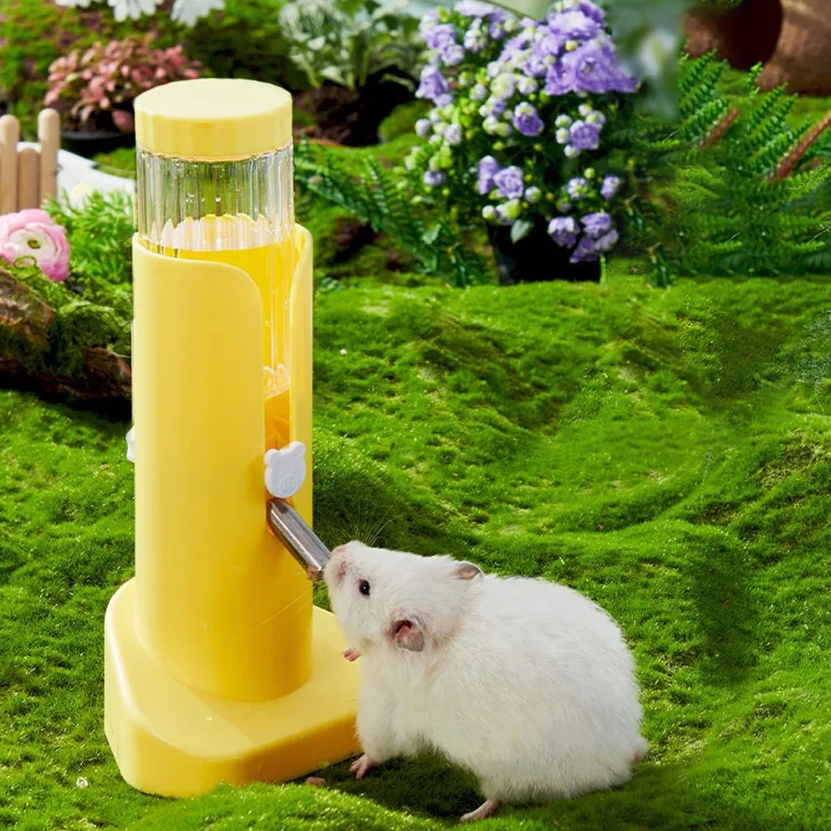 Hamster Water Dispenser Kettle Large Leak Proof Bracket Pet Drinking Supplies - Yellow image 9