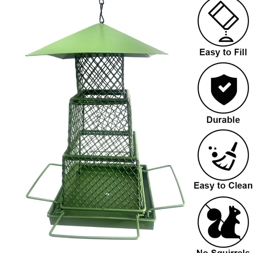 Squirrel-Proof Metal Bird Feeder, 13.5 × 13.5 × 12.5cm image 4