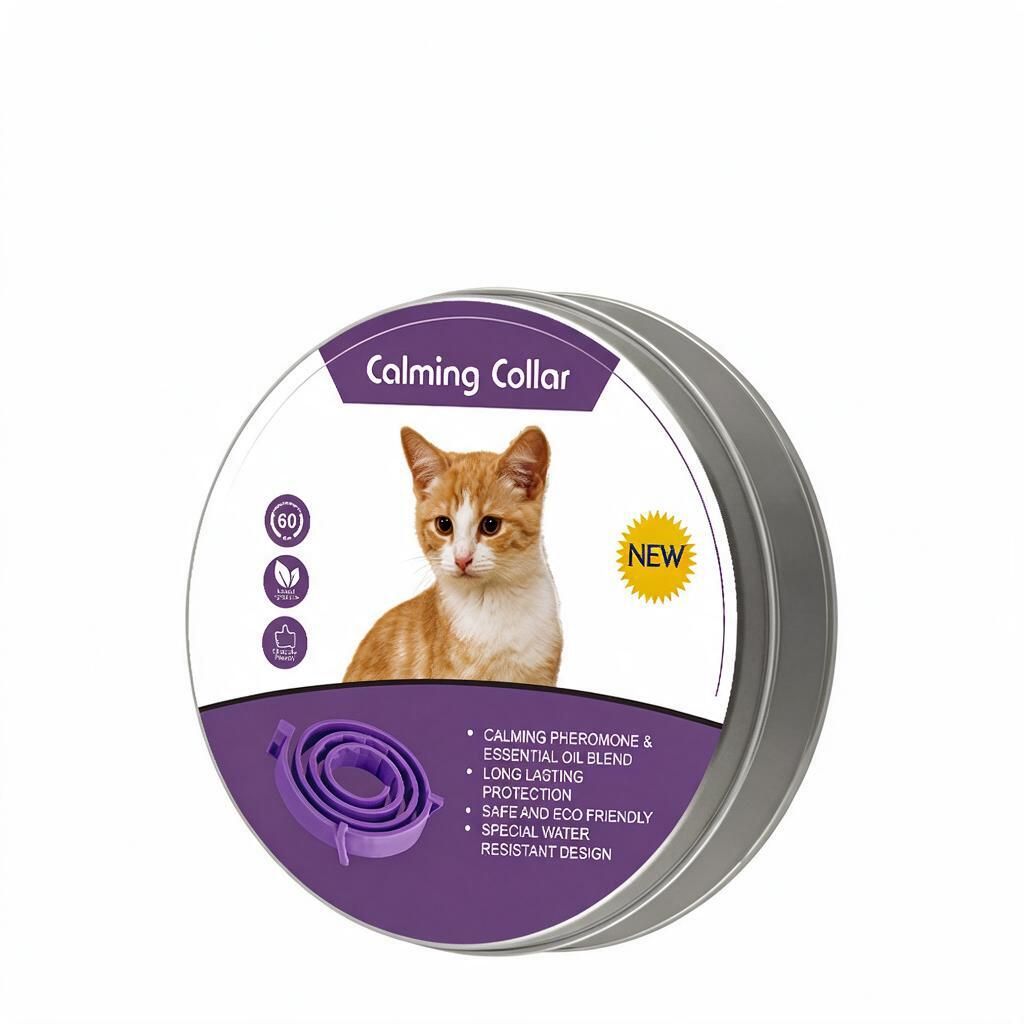 Purple Tin Calming Pheromone Cat Collar 38cm Water Resistant 60-Day Stress Relief for…