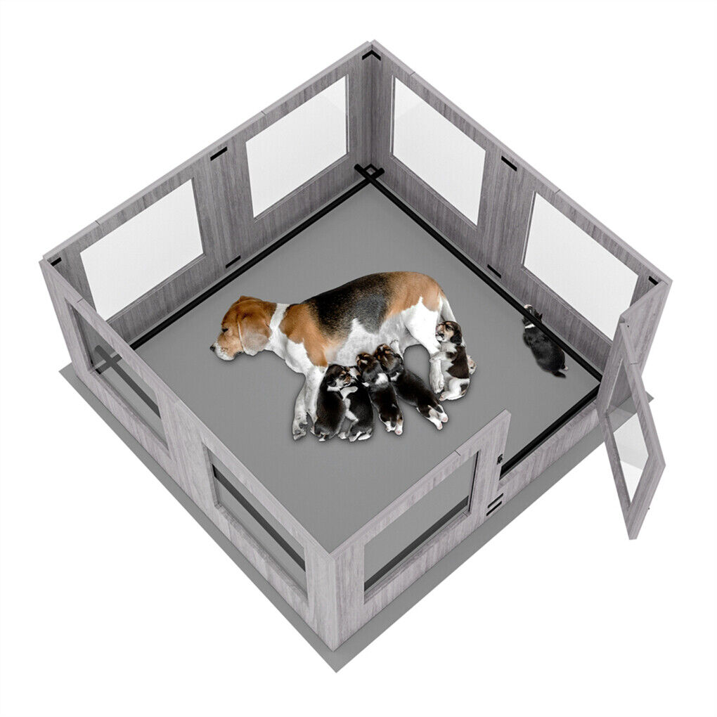 Dog Whelping Box 8 Panels Puppy Pen with Pad image 4