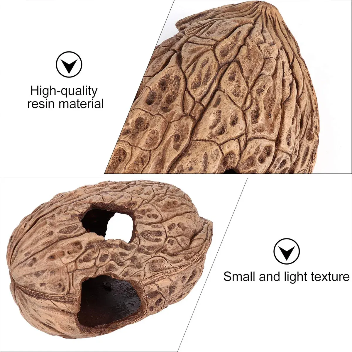 Pet Climbing Shelter Simulated Walnut Resting Box Small Animal Hideaway Decor image 12