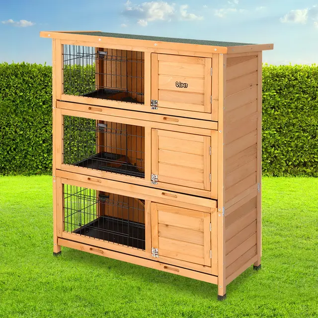 i.Pet Rabbit Hutch Chicken Coop 91.5cm x 46cm x 116.5cm Chicken Coop Large House Cage…