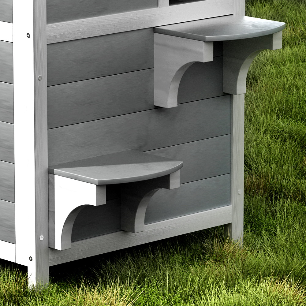 i.Pet Outdoor Cat House Shelter 56cm x 52cm x 82cm Rabbit Hutch Wooden Condo Small… image 3