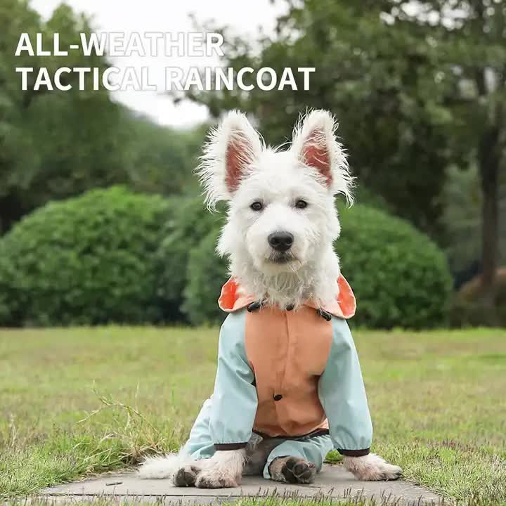 Waterproof Dog Raincoat with Hidden Leash Hole -Windproof and Comfortable…, Orange, XL image 3