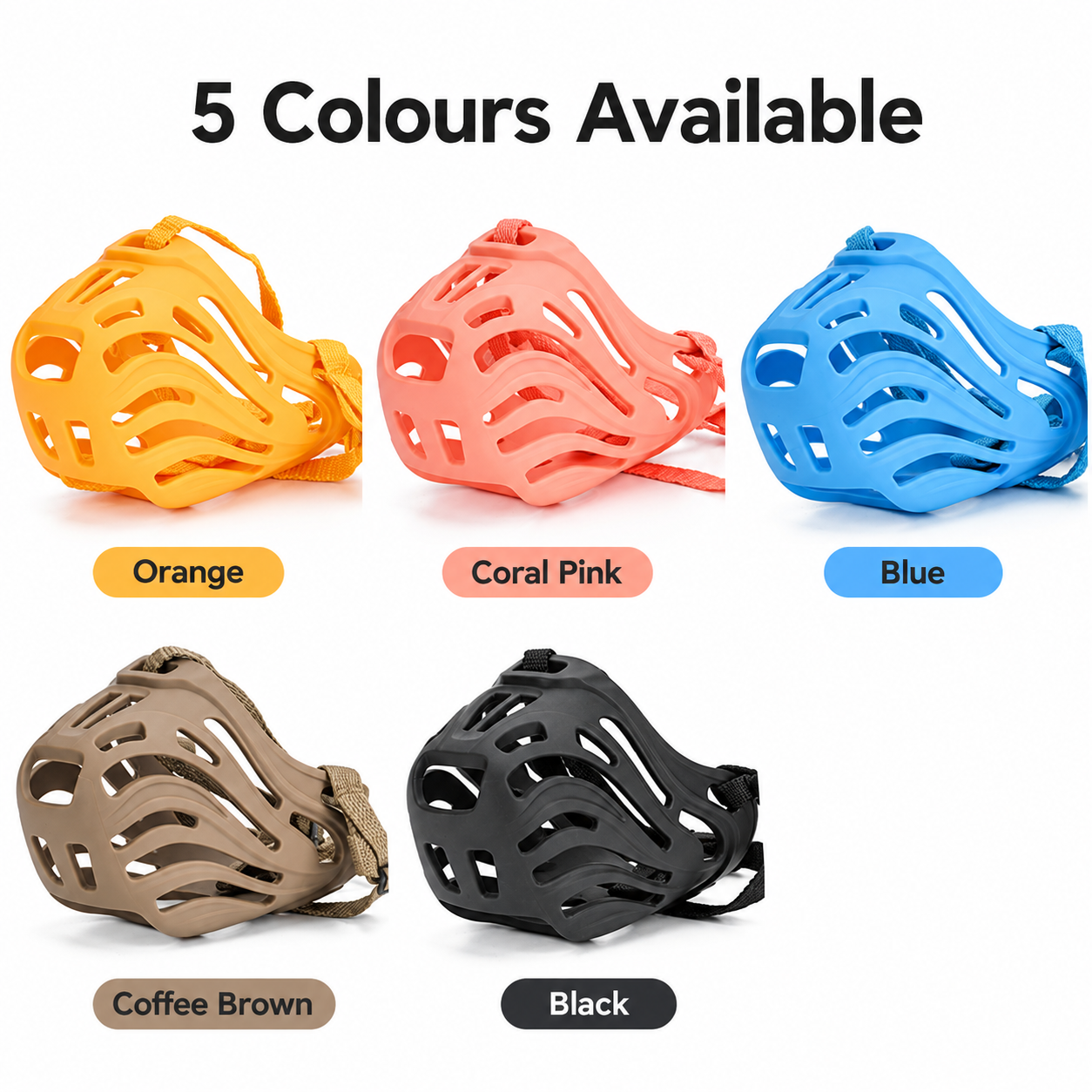 Soft Silicone Dog Muzzle with Adjustable Nylon Straps image 9
