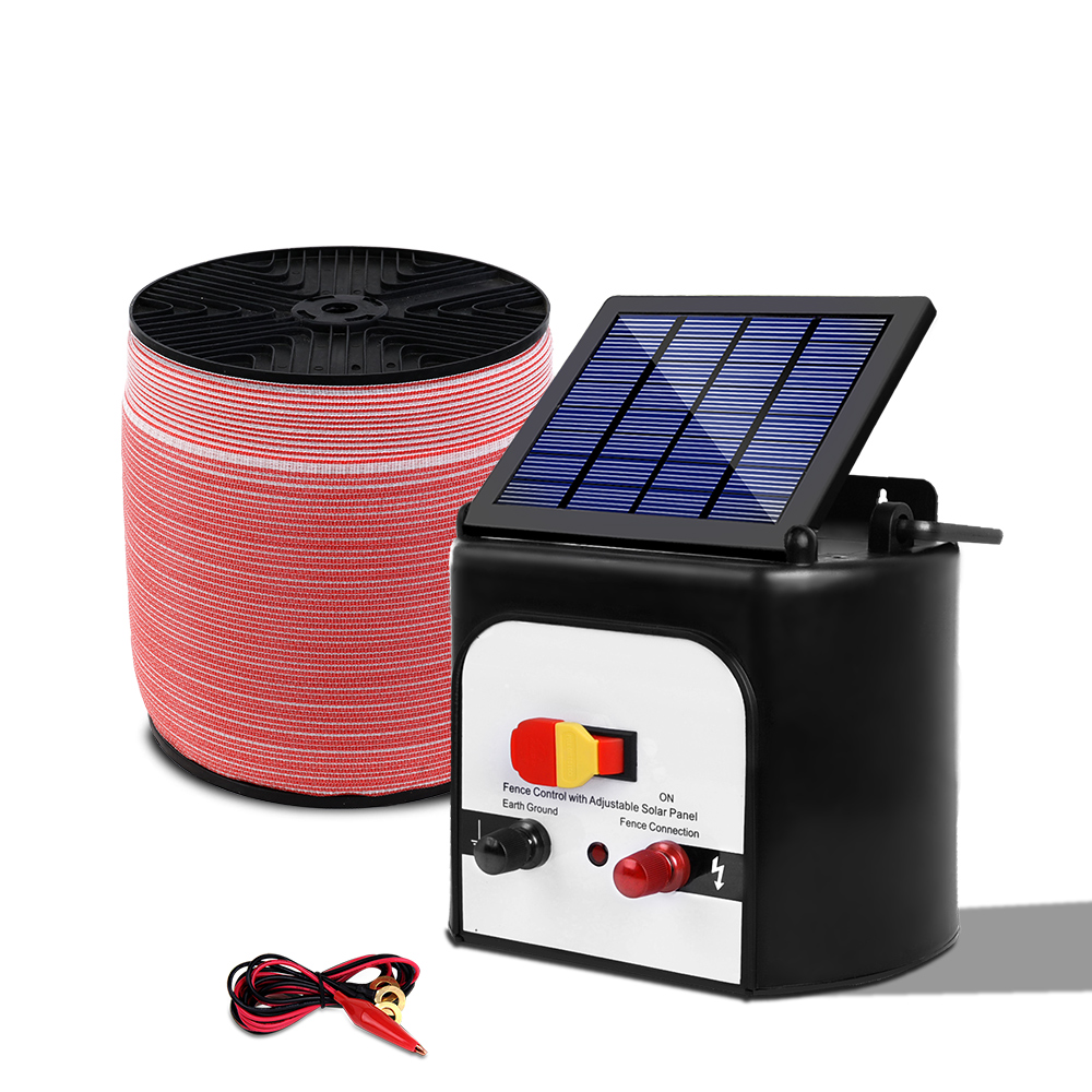 Giantz Fence Energiser 8KM Solar Powered Electric 2000M Poly Tape image 3
