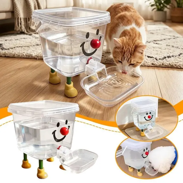 Automatic Pet Water Dispenser Gravity Flow Non-Electric Portable Cat Water Fountain…