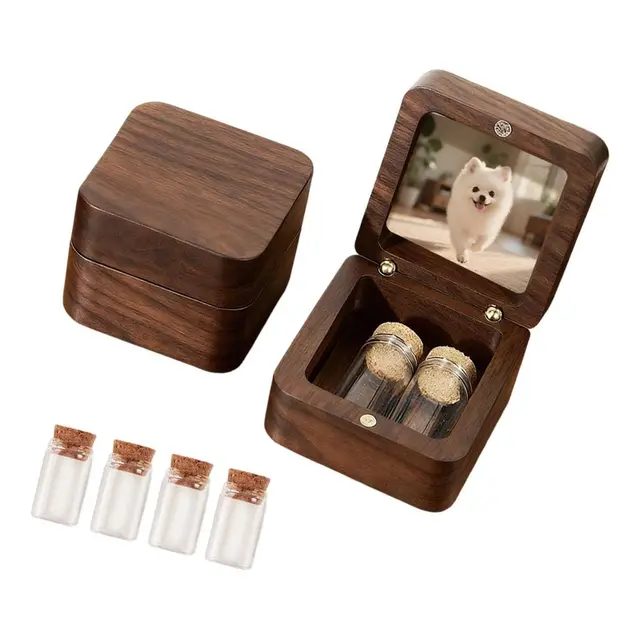 Wooden Memory Chest for Pet Coats and Infant Hair Preservation Wooden Pet Artifact Box…