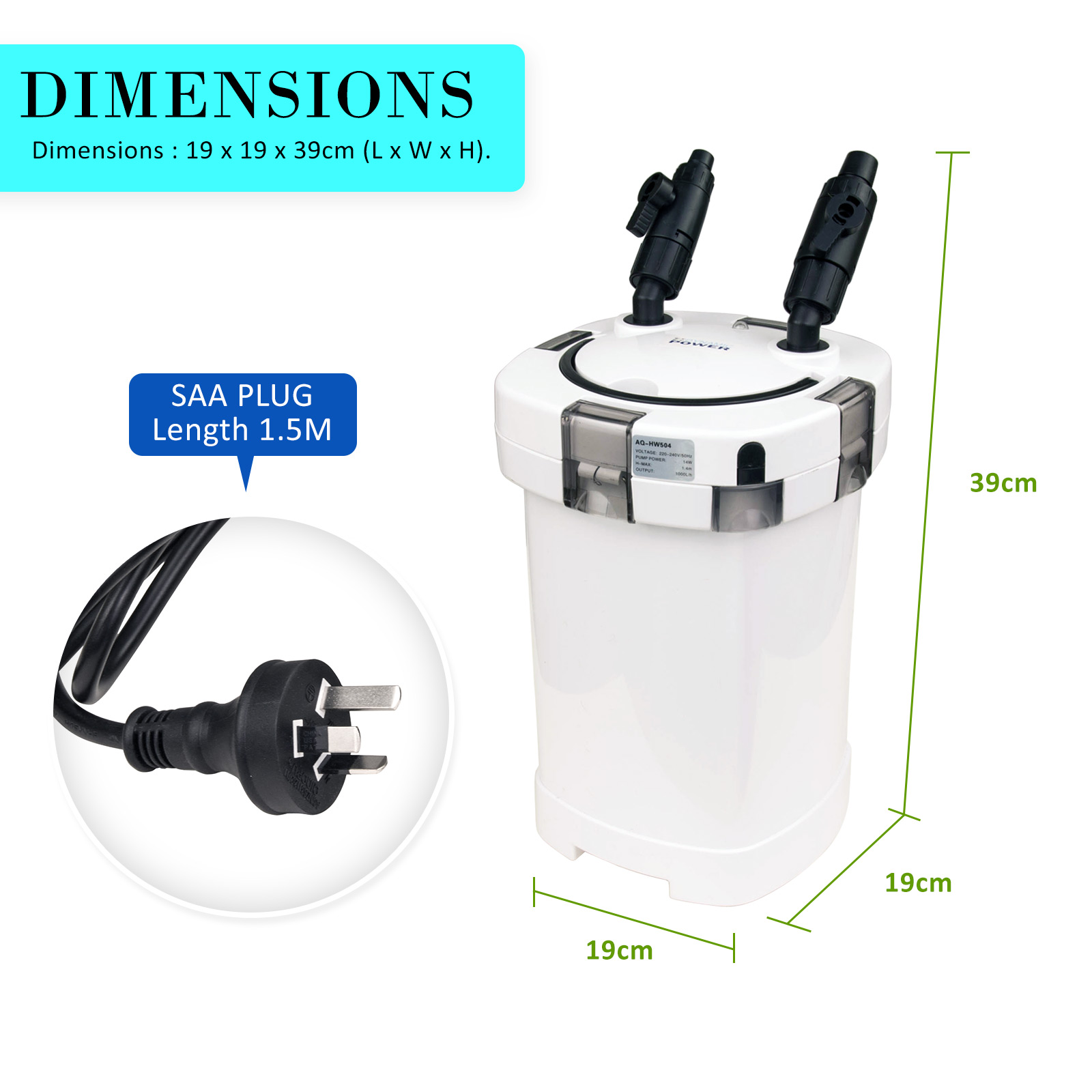 Aquarium External Canister Filter 1000L/H image 12