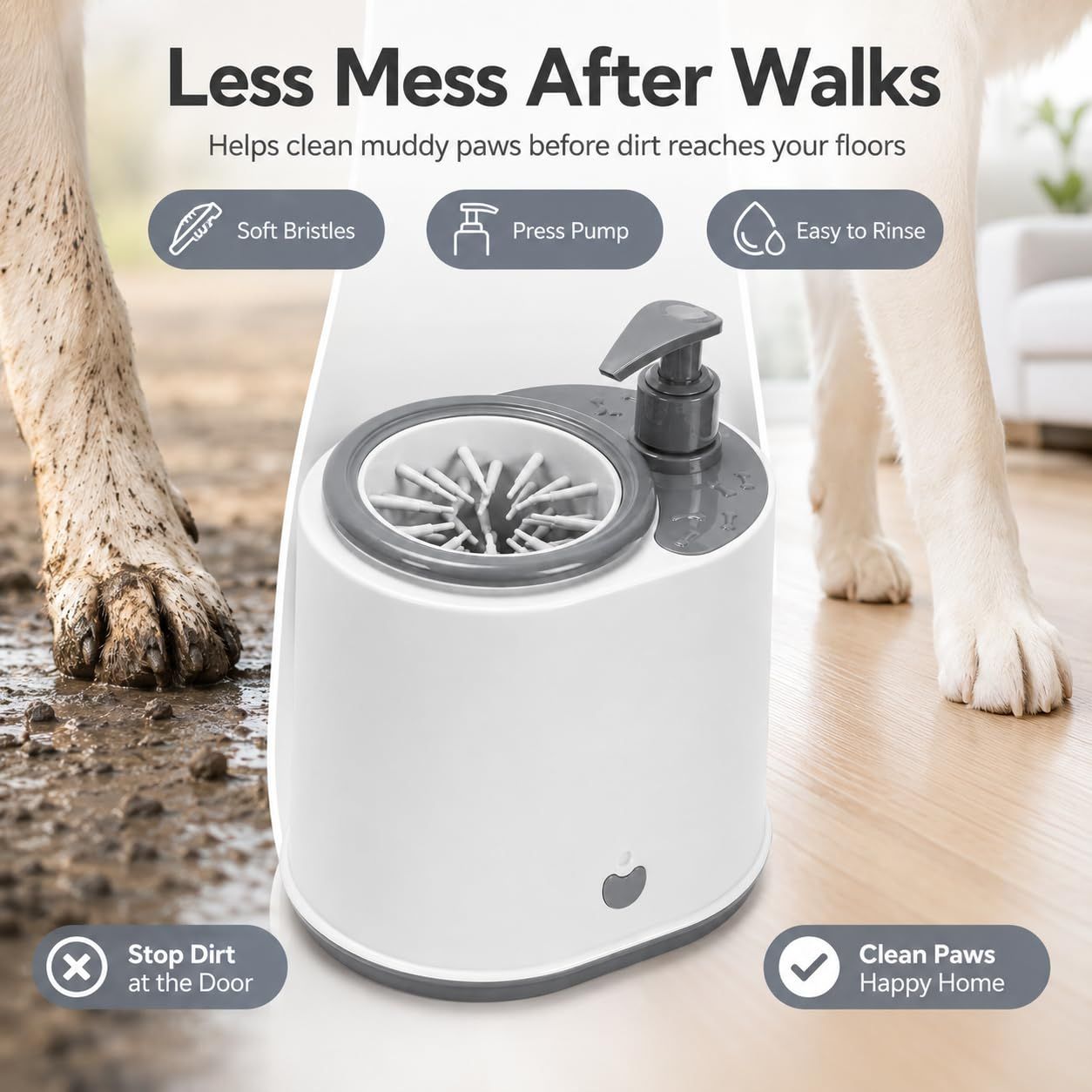 Safe ABS Animal Foot Bath Tool with Detachable Design, Gray image 2