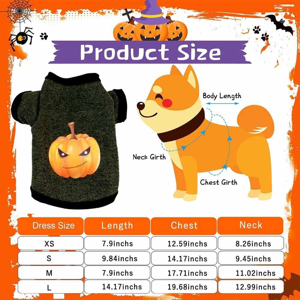 4 Pcs Halloween Dog Shirt Halloween Dog Clothes Pumpkin Pet Printed Funny Scary Dog… image 2