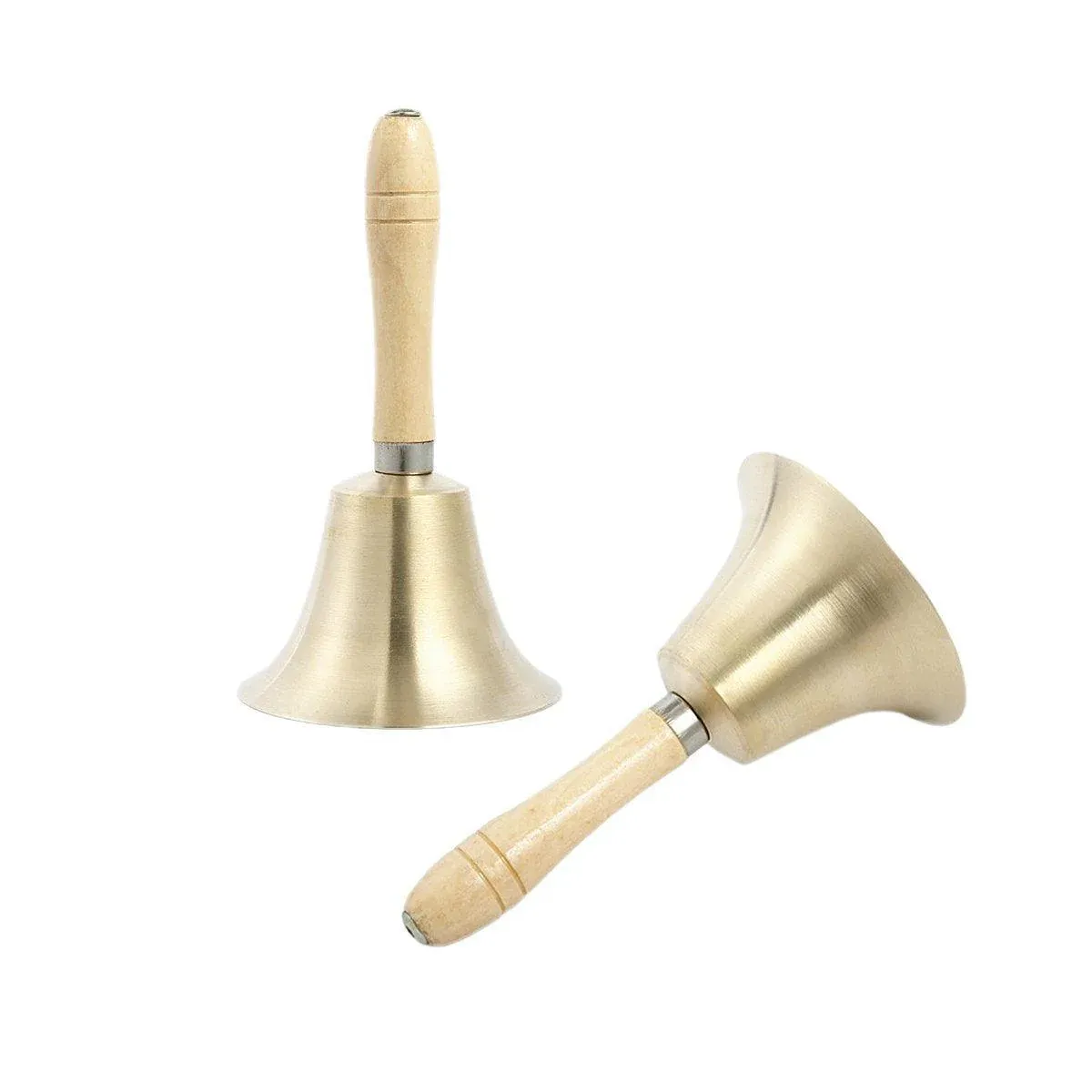 Wooden Handle Hand Bells Christmas Pet Bells Classroom Call Rattles Party Bell image 2