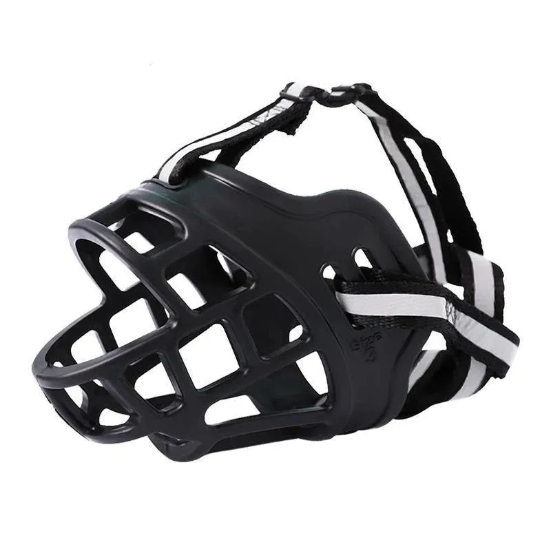 6 Sizes Adjustable Pet Dog No Bite Silicone Basket Muzzle Cage Mouth Mesh Cover - 6# image 3
