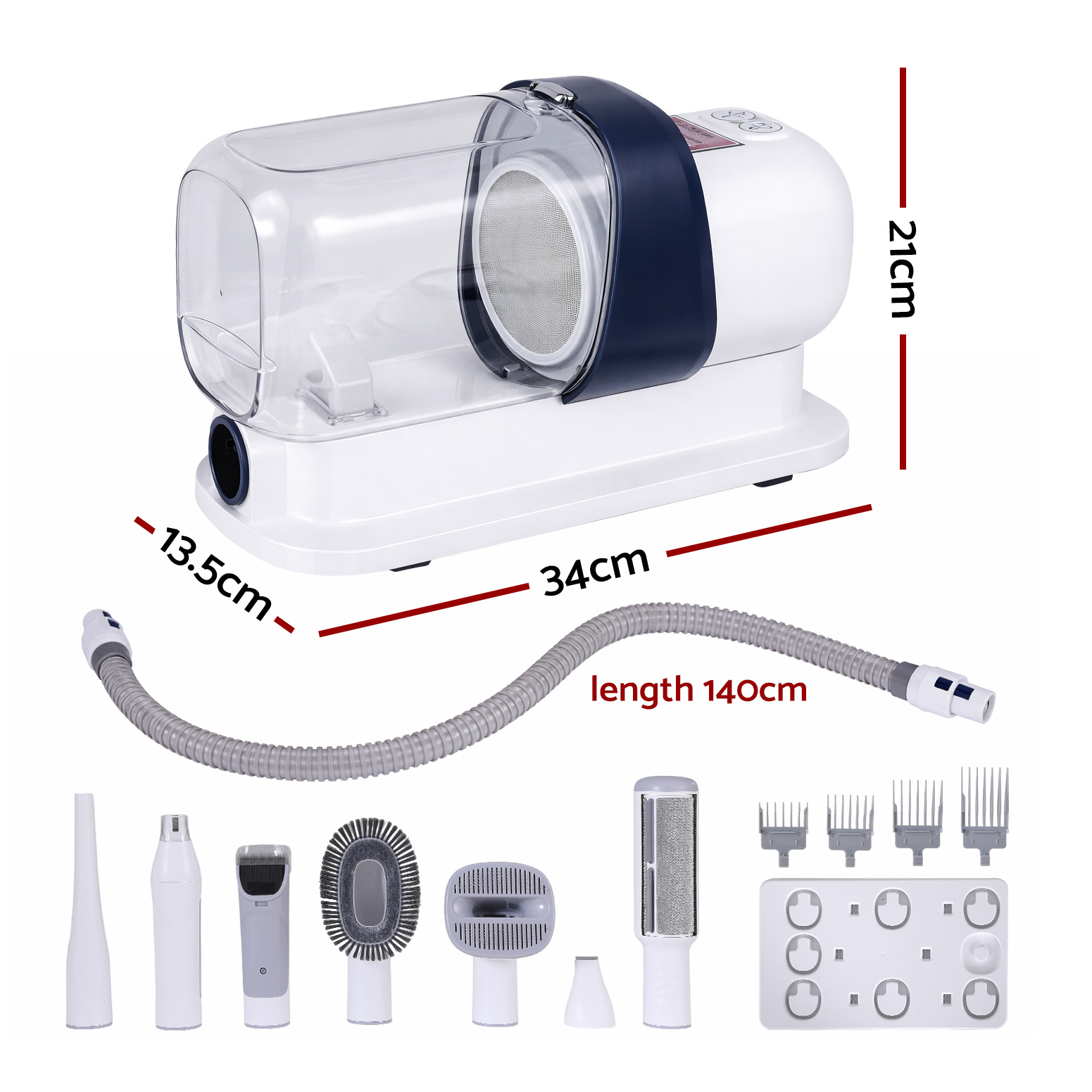 i.Pet Pet Grooming Kit Vacuum Dog Cat Hair Dryer Remover Clipper Brushes Cleaning image 3