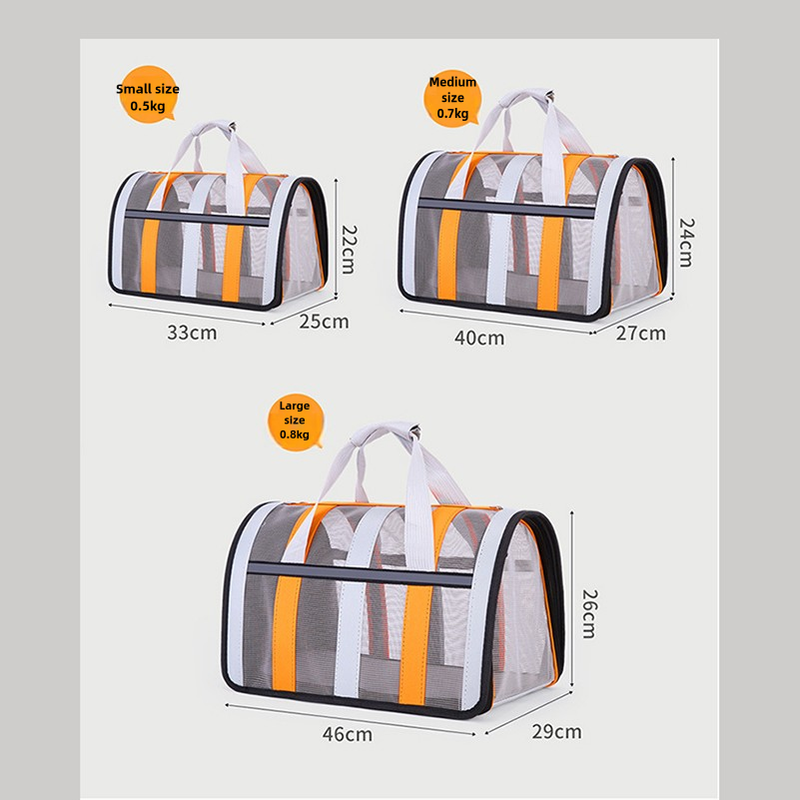 Size L Blue And White Foldable Pet Carrier Bag - Lightweight image 10