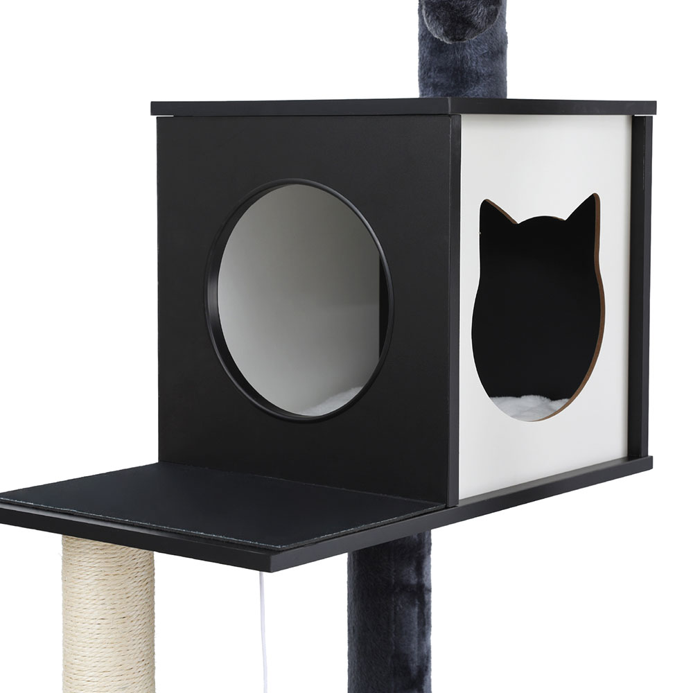 i.Pet Cat Tree Tower Scratching Post Scratcher 144cm Wood Bed Condo House Cabinet image 4