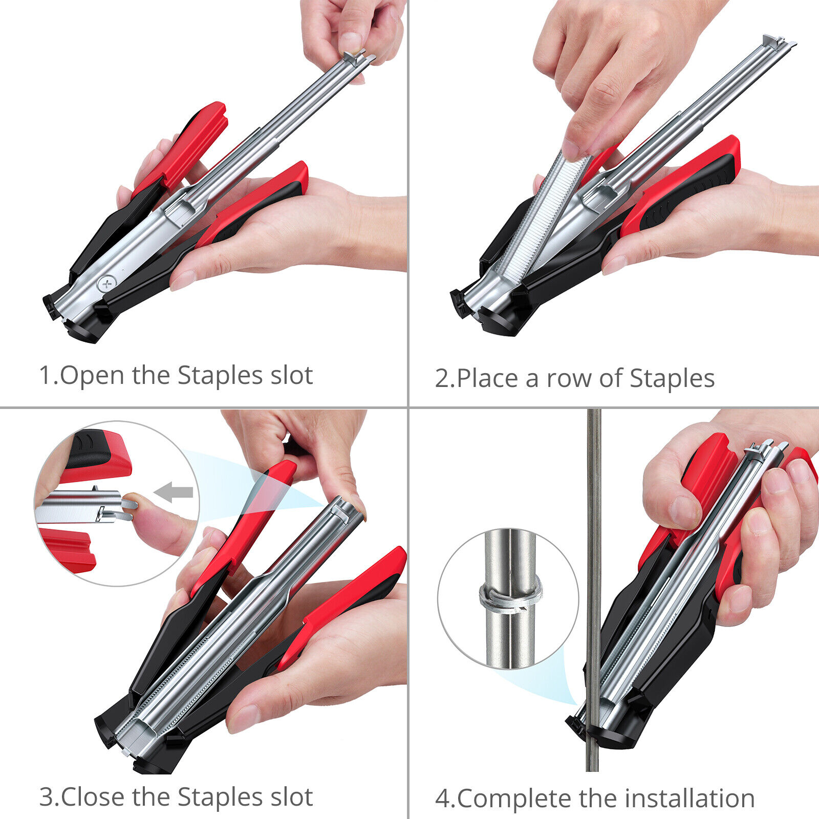Hog Ring Gun C Clip Auto Feed Nailer Pliers+2500pcs Galvanised Steel Hogring Set image 2