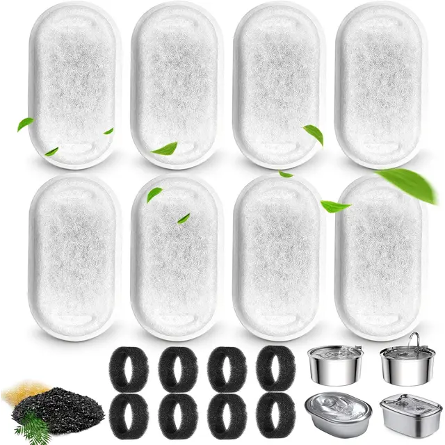 Cat Water Fountain Filters for 108/3.2L& 67oz/2L Stainless Steel Pet Water Dispenser…