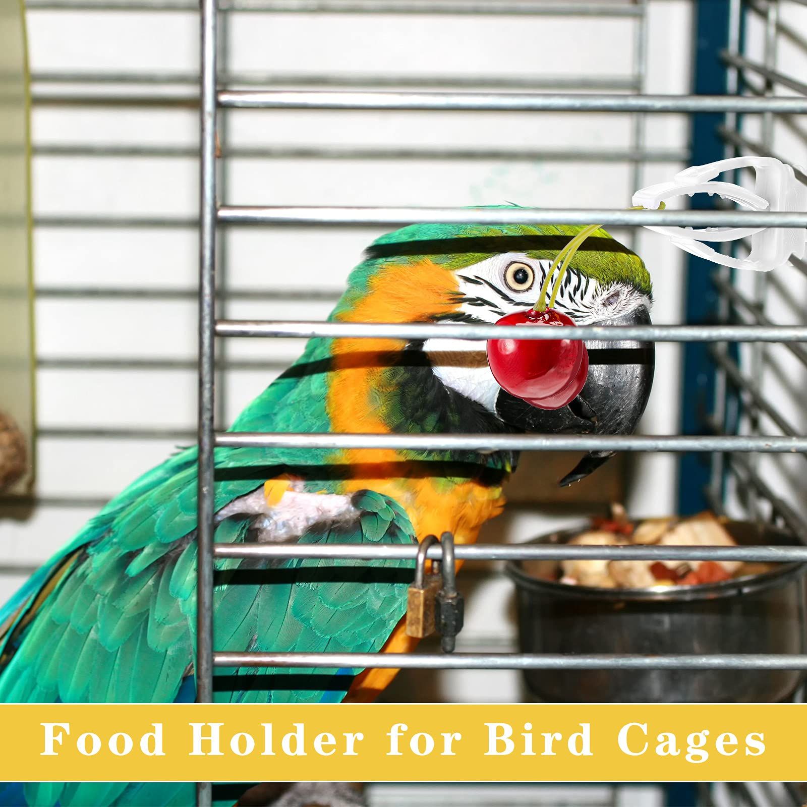 6 Pieces Bird Cage Food Holder Parrot Fruit Vegetable Clips Bird Cage Feeder Clip for… image 4