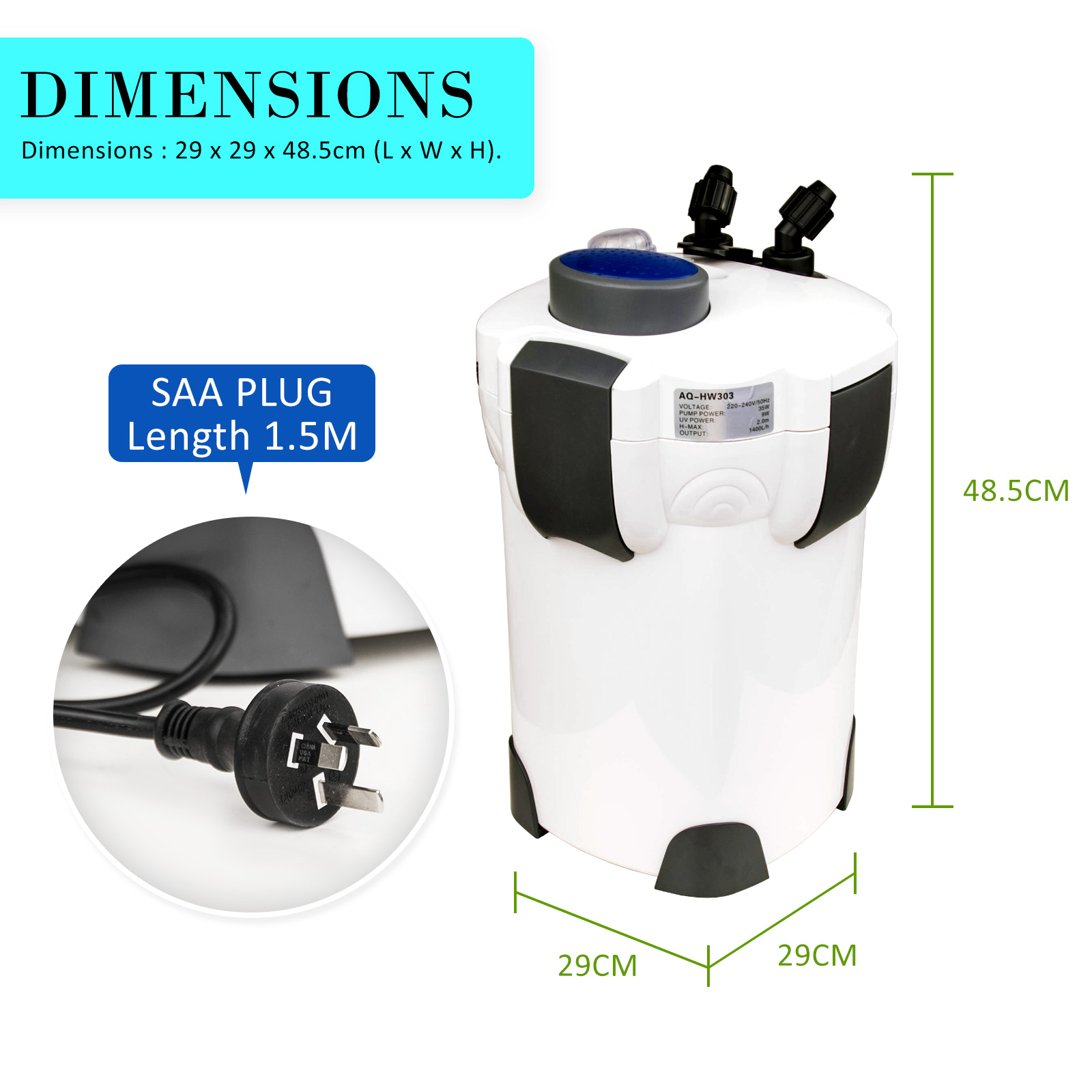 Aquarium UV Light External Canister Filter 2000L/H + Media Kit image 12