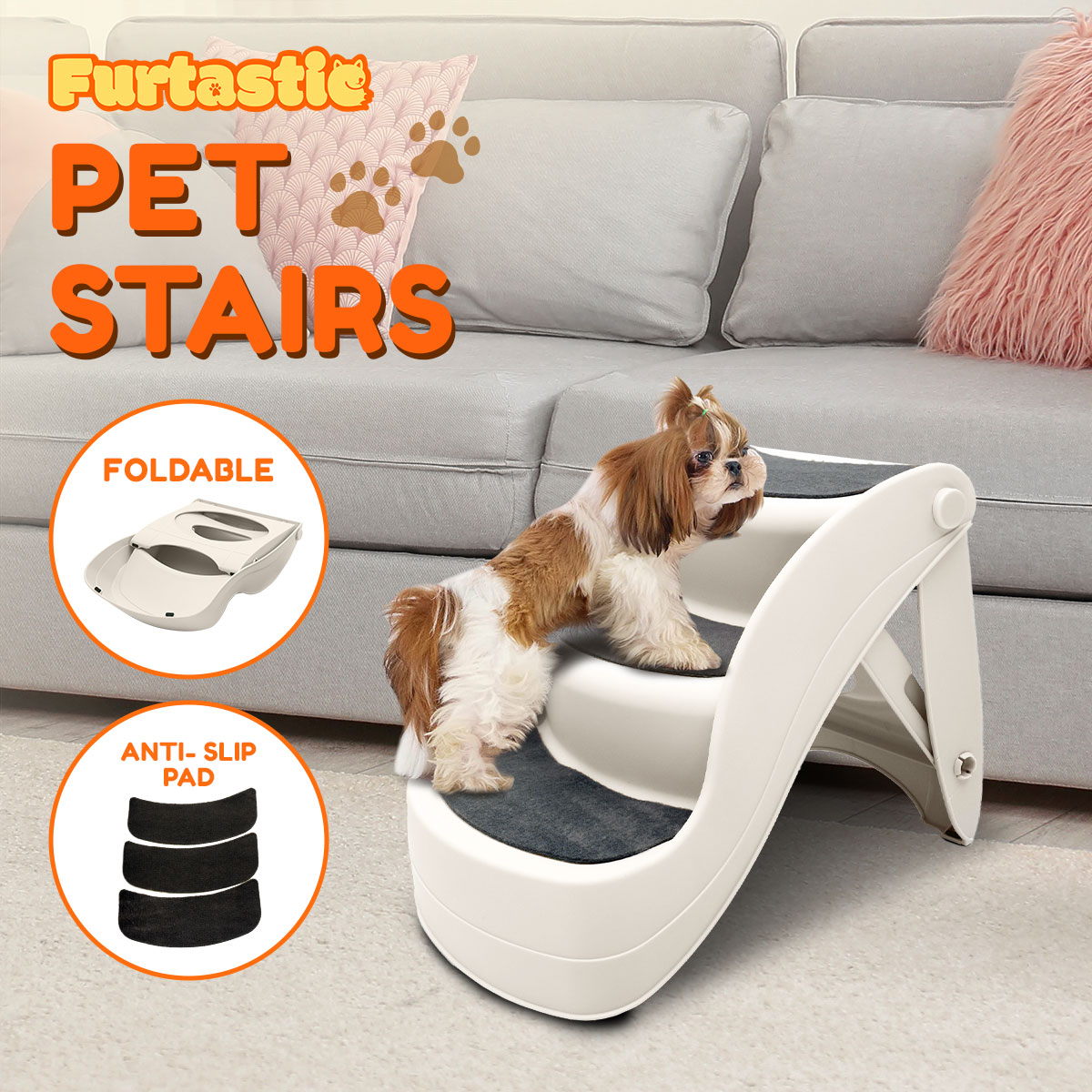 Furtastic 38cm Foldable Pet Stairs Non-Slip Dog Cat Steps Ramp for Bed Couch Car… image 12
