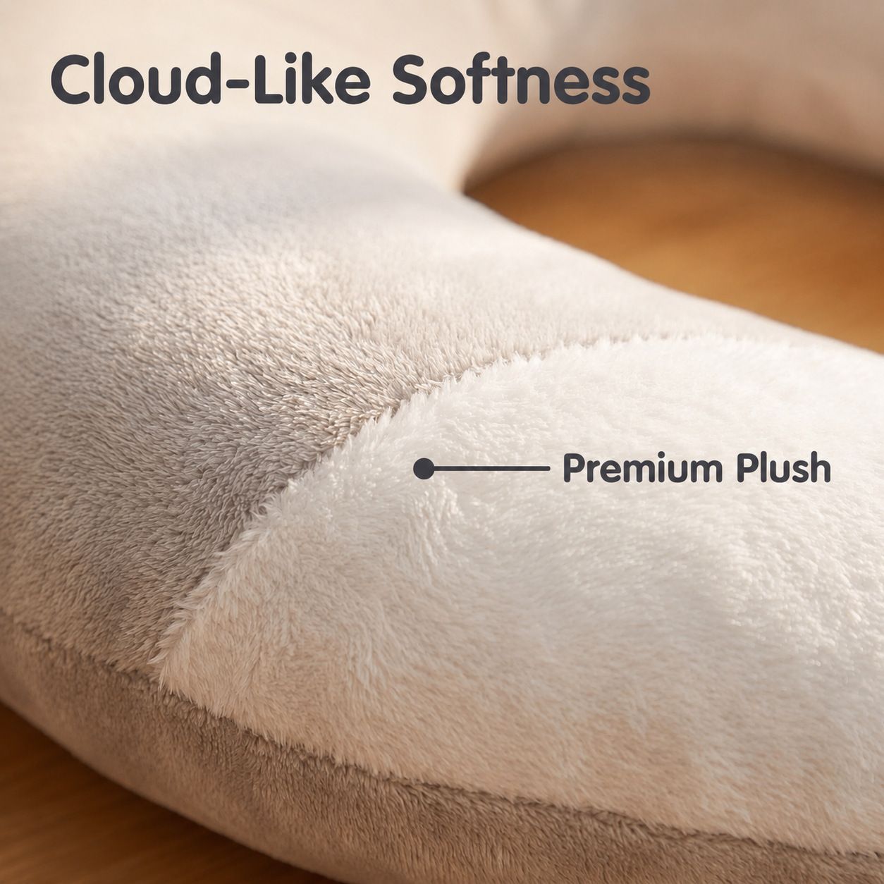 U-Shaped Calming Sleep Pillow for Small Pets Soft Plush Support Cushion…, Grey/White image 10