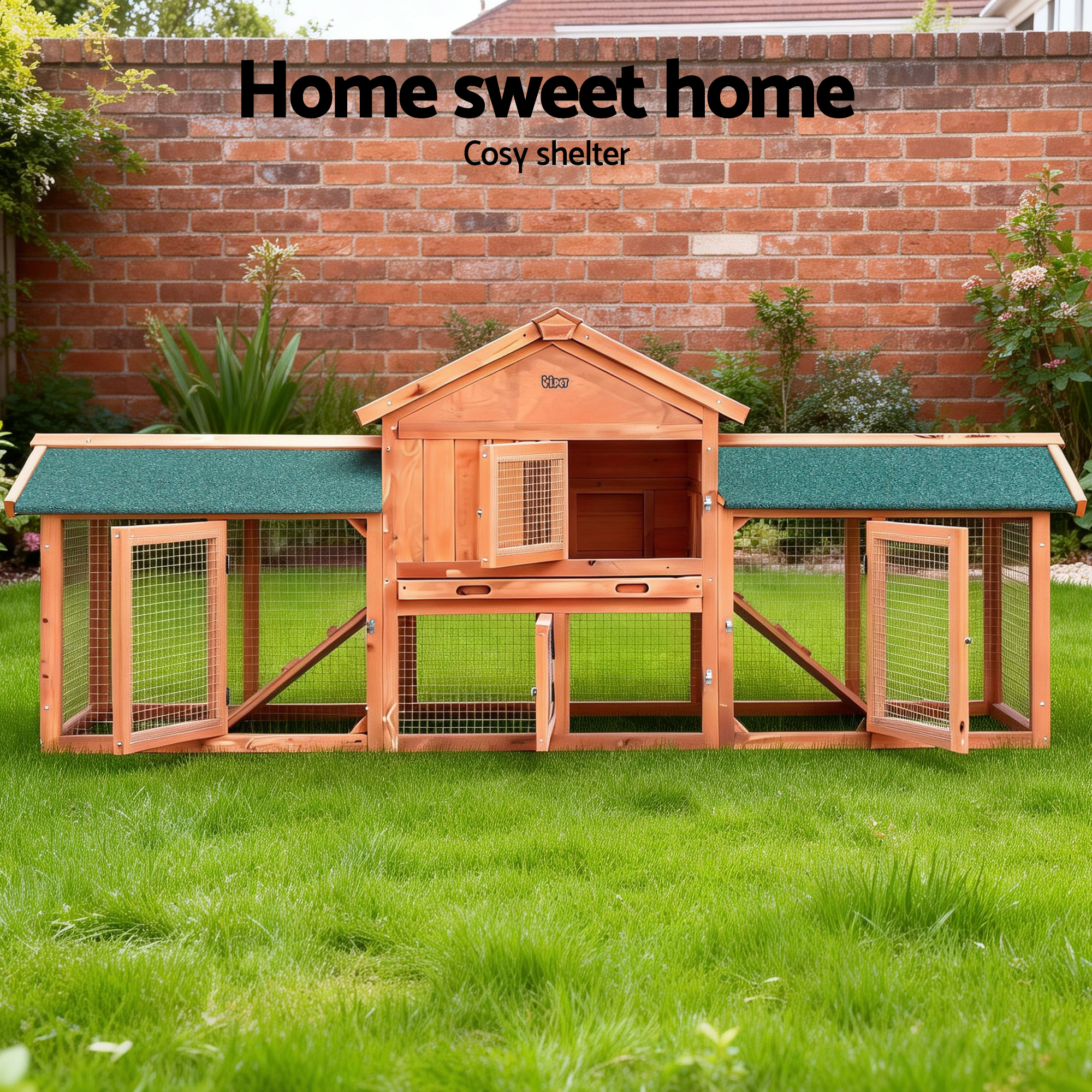 i.Pet Chicken Coop Rabbit Hutch 220cm x 44cm x 84cm Large Chicken Coop Run Wooden… image 5