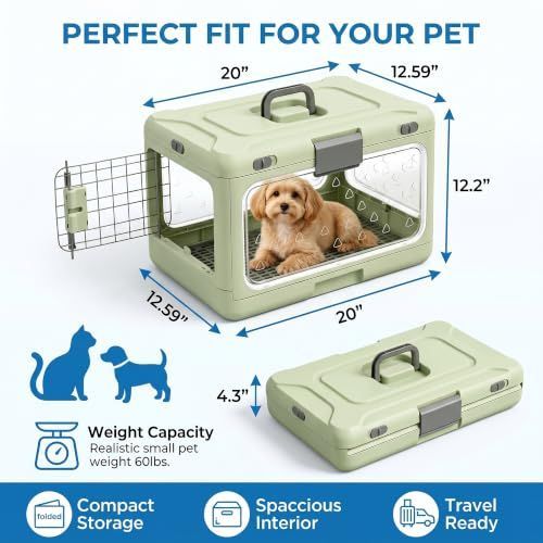 Foldable Hard Cat Carrier – Portable Travel cage, 20 image 2