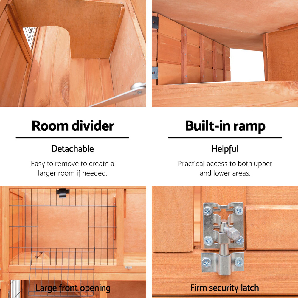 i.Pet Chicken Coop Rabbit Hutch 88cm x 40cm x 76cm Large Chicken Coop House Run Wooden… image 5