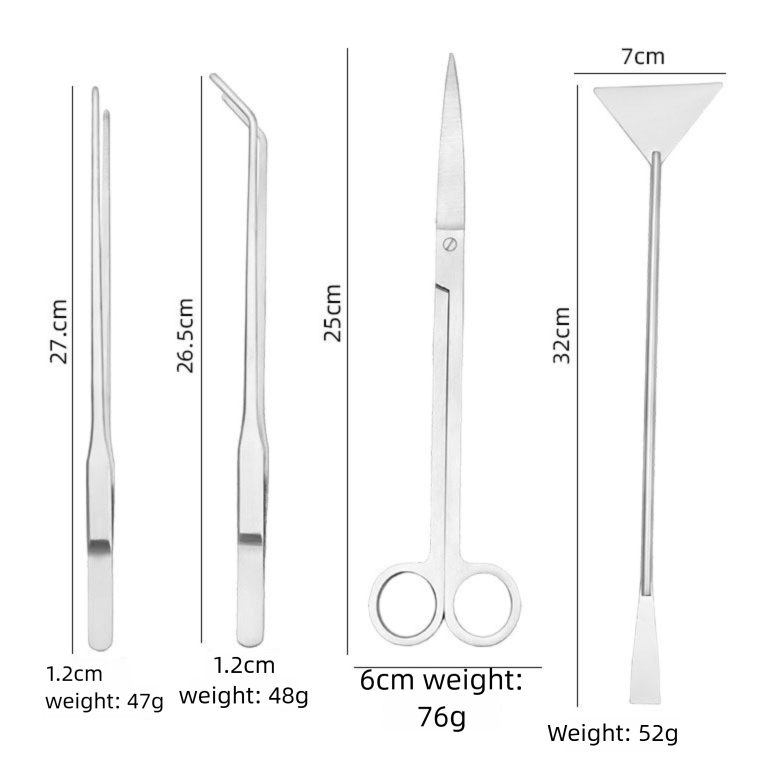 Silver Stainless Steel Aquarium Cleaning Tool Kit - 5 Piece Fish Tank Maintenance Set… image 8
