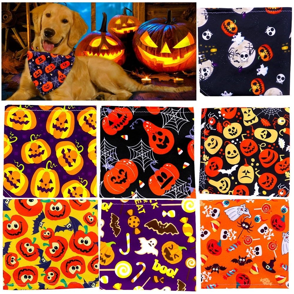 Dog Bandanas - Fall Dog Bibs, Orange, Small/Large image 4