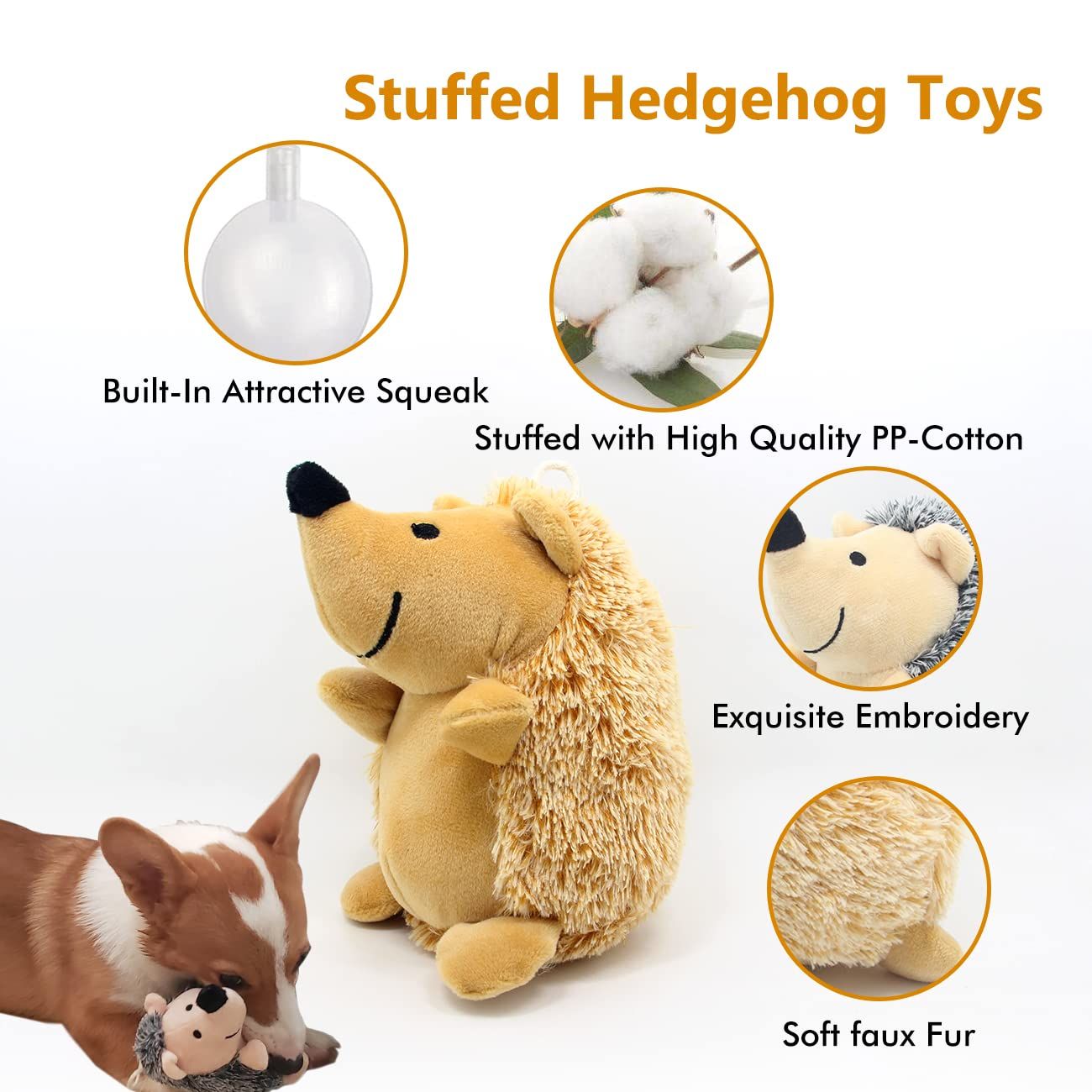 Dog Squeaky Toys – Interactive Dog Toys (Grey+Yellow image 3
