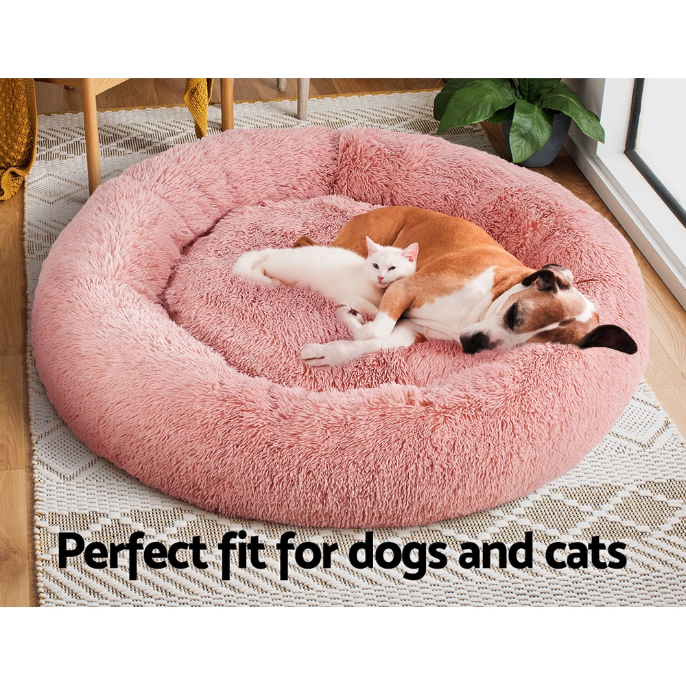 i.Pet Pet Bed Dog Cat 110cm Calming Extra Large Soft Plush Pink image 7