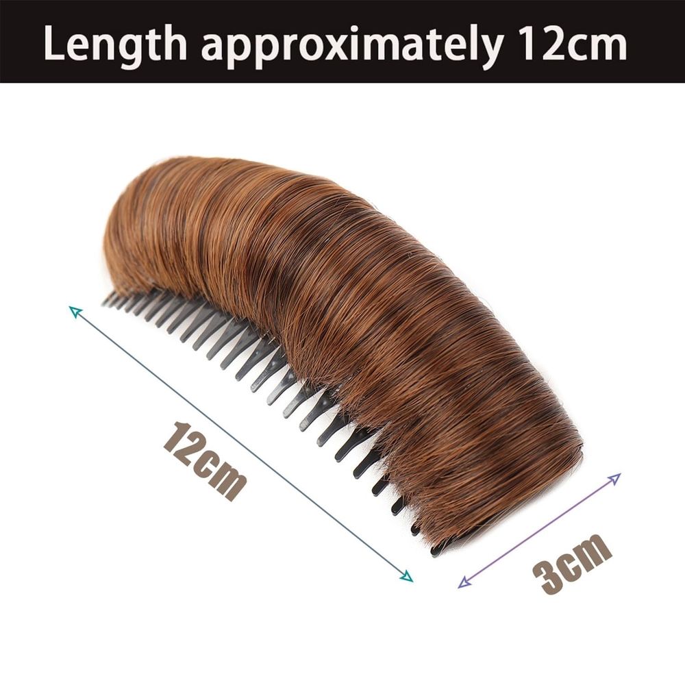 3 Pcs Invisible Fluffy Hair Pad, Dark Brown image 2