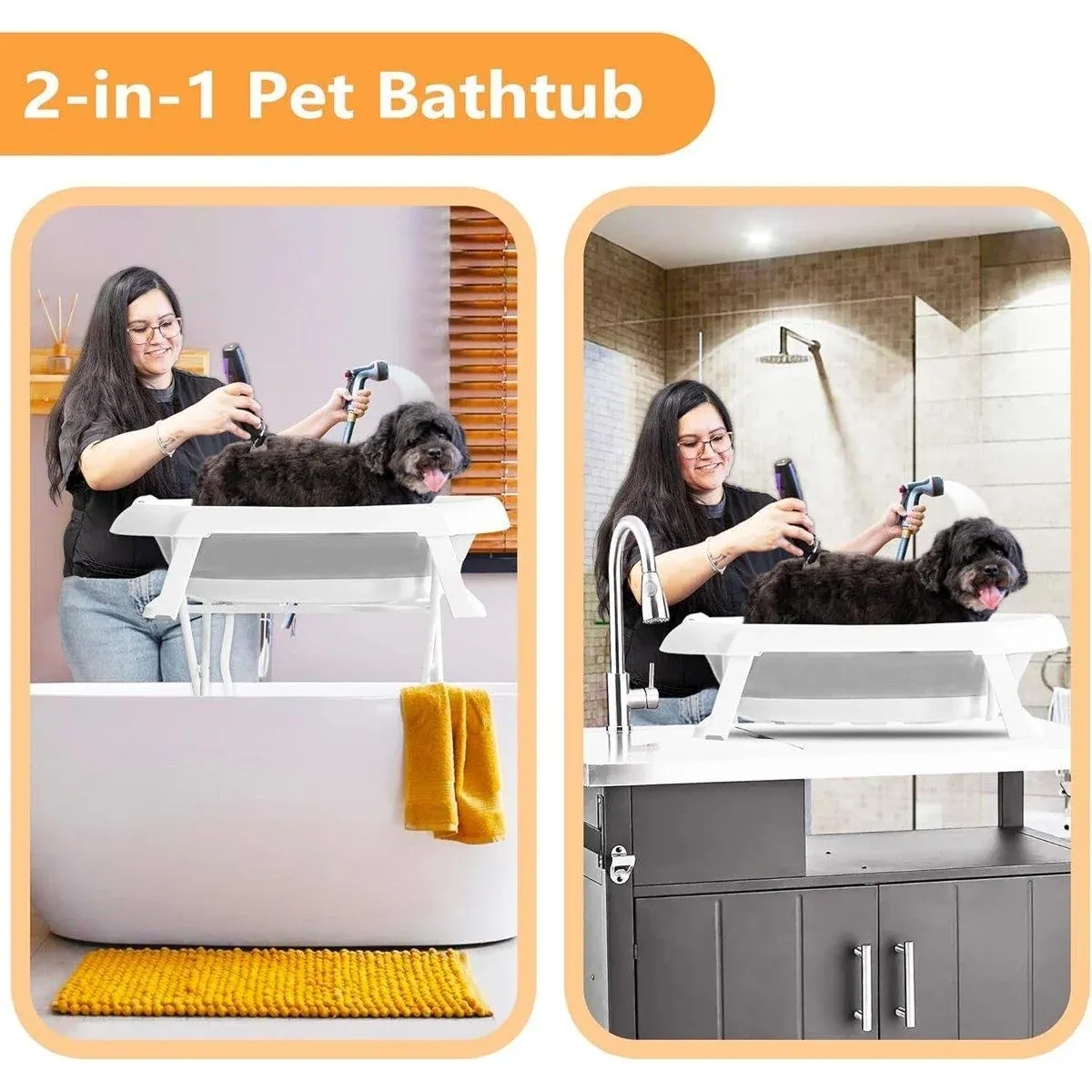Pet Bath Tub Elevated Stand for Cats and Puppies Portable Bathing Tub for Pets image 9