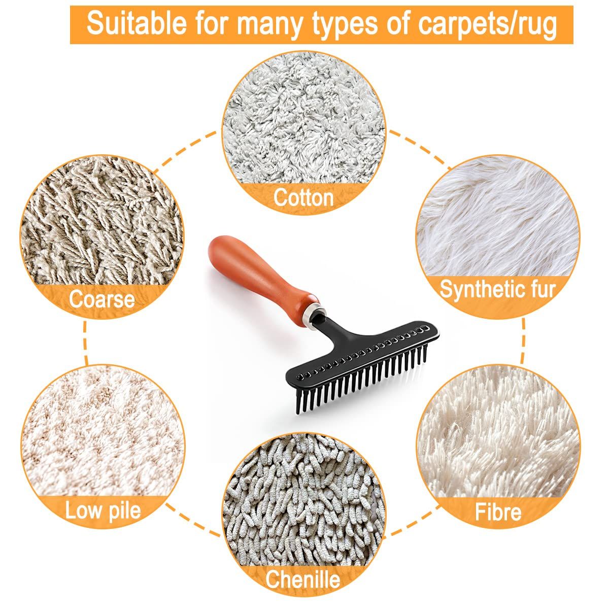Hand Held Carpet Rake Making Carpets Fluffy Again image 5
